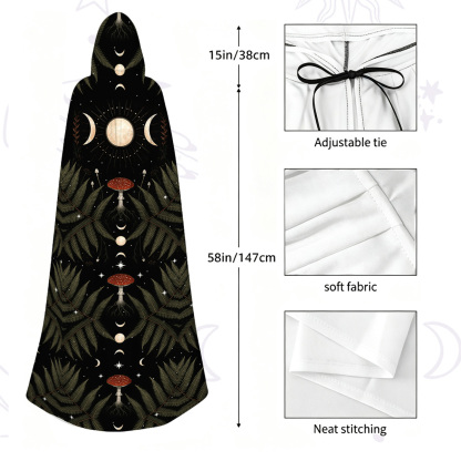 Purplehecate Moonlit Mushroom Gown Hooded Cloak