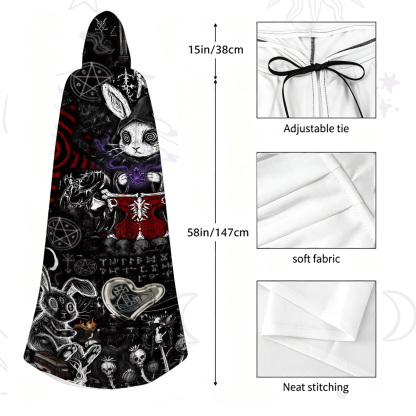 Purplehecate Gothic Cursed Bunny Ritual Hooded Cloak