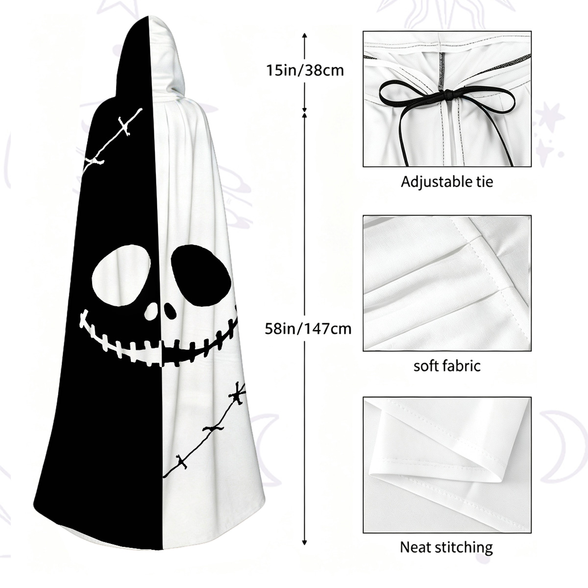 Purplehecate Grim Skeleton King Hooded Cloak
