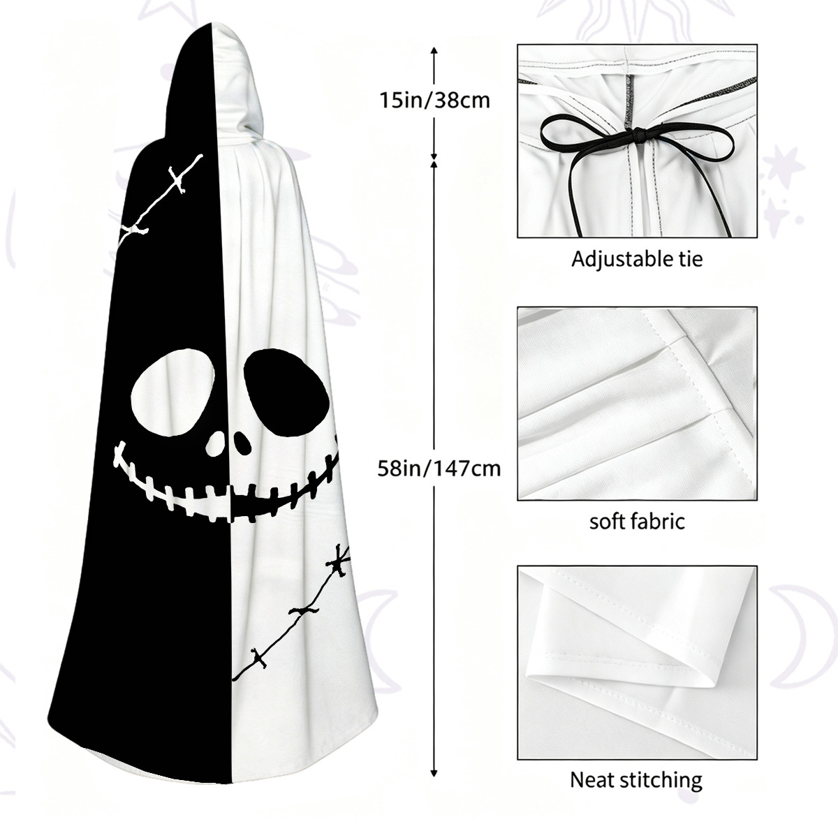 Purplehecate Grim Skeleton King Hooded Cloak