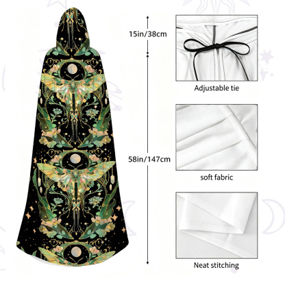 Purplehecate Moon Moth Rave Hooded Cloak