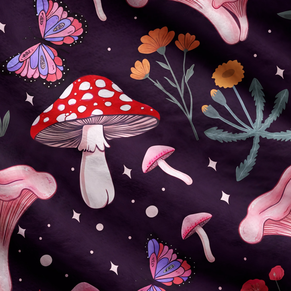 Purplehecate Trippy Magic Mushroom Ugly Cardigan Sweaters