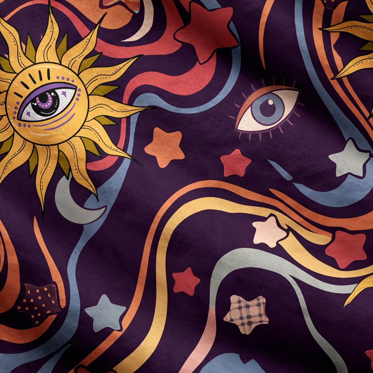 Purplehecate Psychedelic Celestial Eye Ugly Cardigan Sweaters