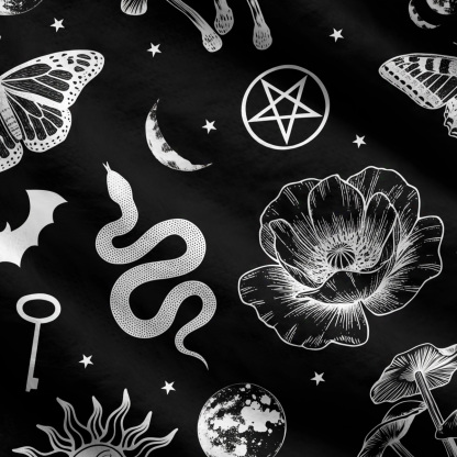 Purplehecate Occult Moth & Serpent Ugly Cardigan Sweaters