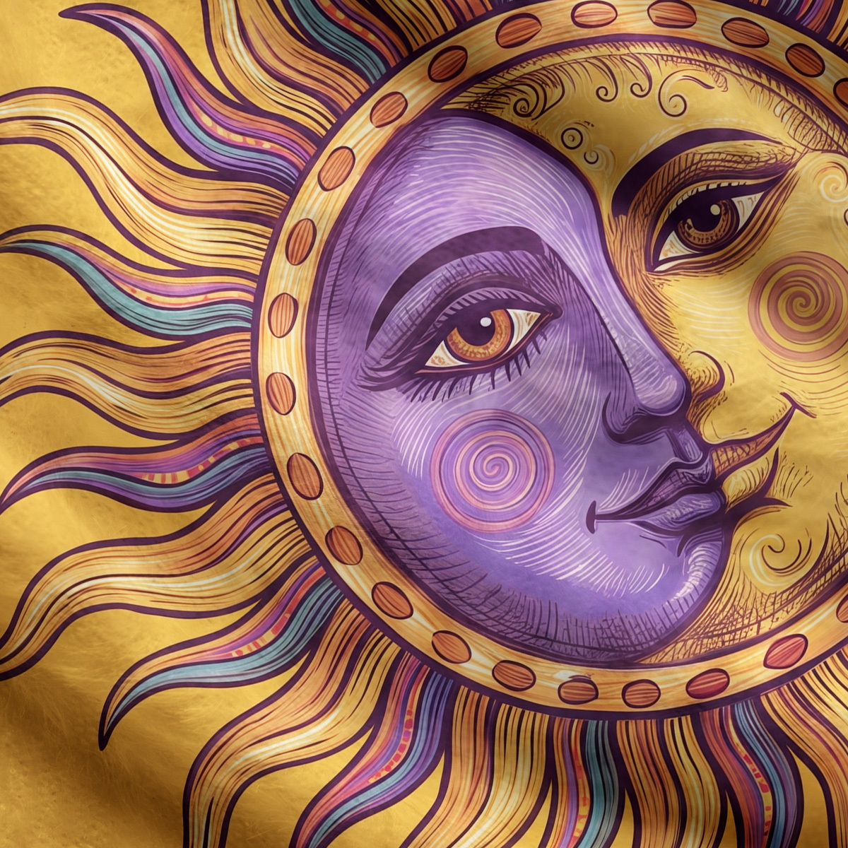 Purplehecate Mystic Sun Mix Buttoned Ugly Cardigan Sweaters