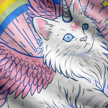 Purplehecate Fluffin Meowgical Ugly Cardigan Sweaters