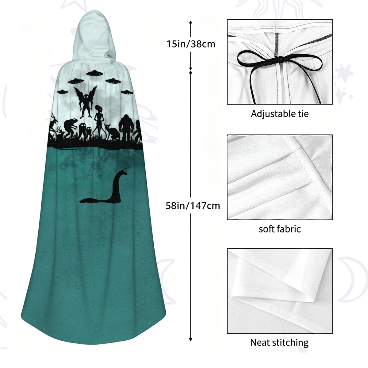 Purplehecate Alien Lake Monster Encounter Hooded Cloak