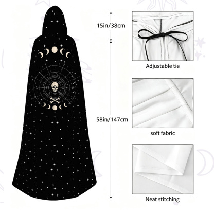 Purplehecate Coven of the Skull Moon Hooded Cloak