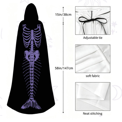 Purplehecate Mystic Mermaid Skeleton Hooded Cloak