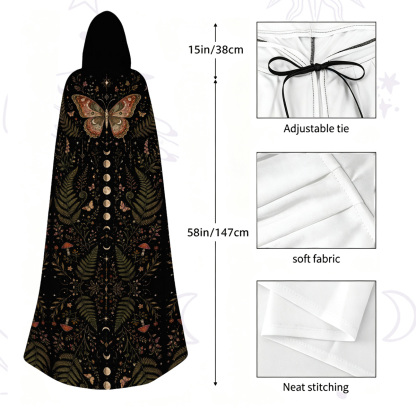 Purplehecate Moon Moth in the Enchanted Forest Hooded Cloak