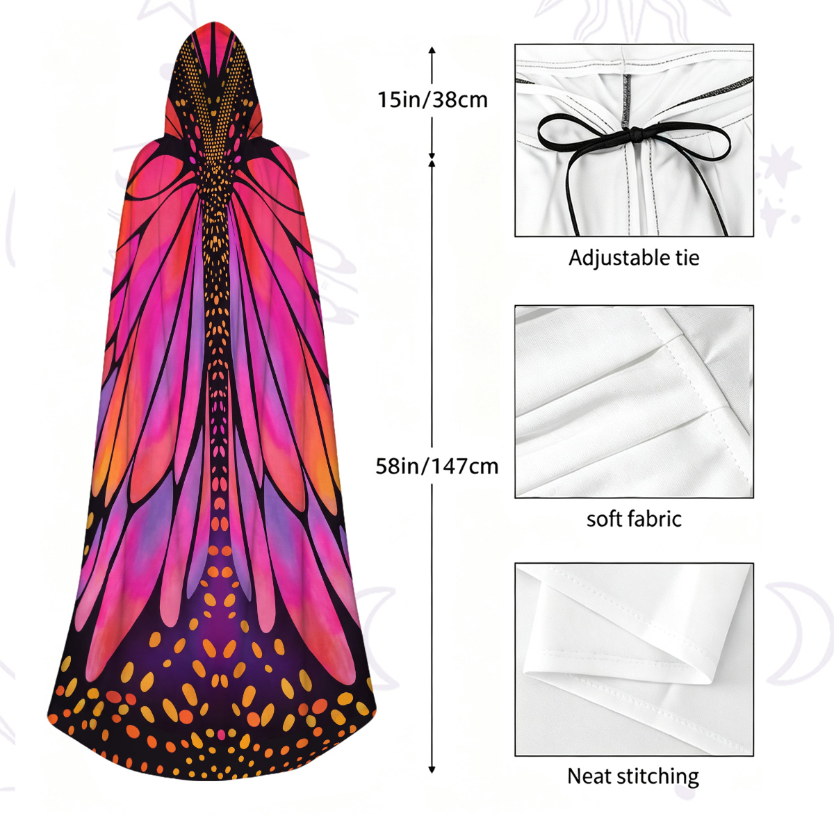Purplehecate Butterfly Wings Hooded Cloak