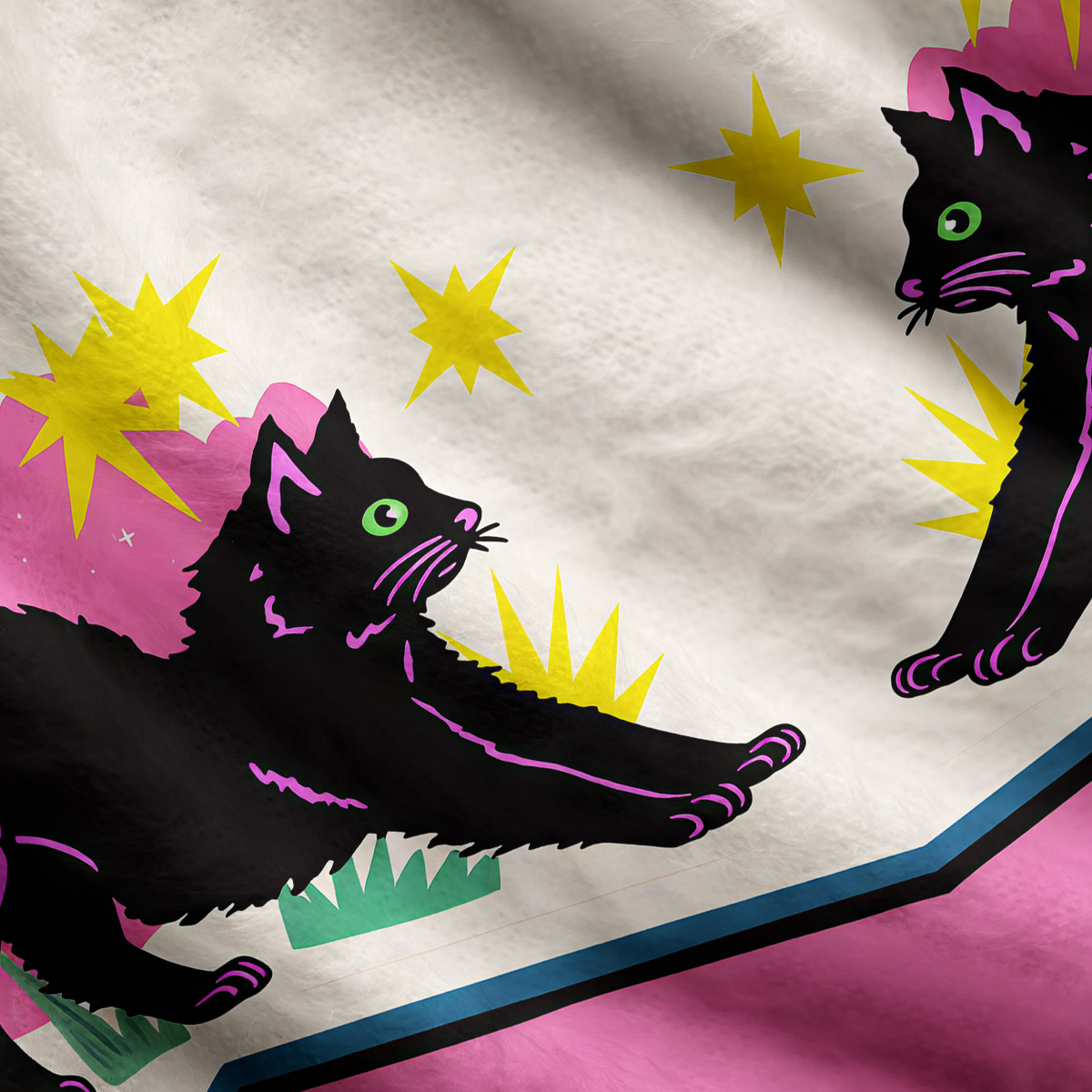 Purplehecate Pink Twin Black Black Starry Ugly Cardigan Sweaters