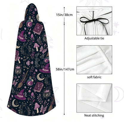 Purplehecate Witchcraft Spellbook Hooded Cloak