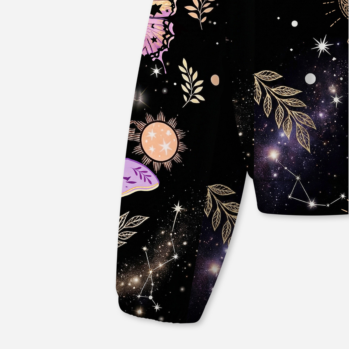 Purplehecate Starry Night Lunar Moth All-Over Print Hoodie
