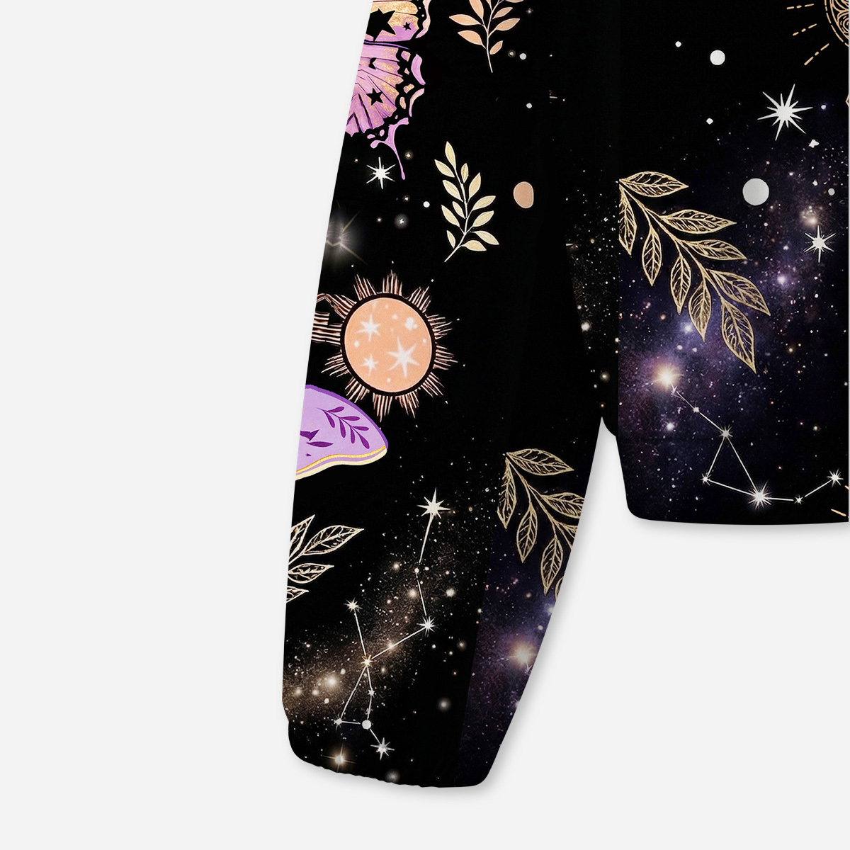 Purplehecate Starry Night Lunar Moth All-Over Print Hoodie