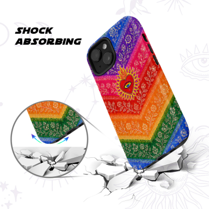 Purplehecate Rainbow Striped Sacred Heart Phone Case