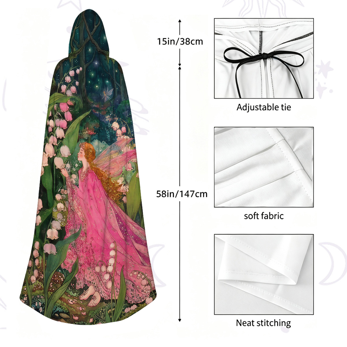 Purplehecate Mystic Secret Lily Fairy Forest Hooded Cloak