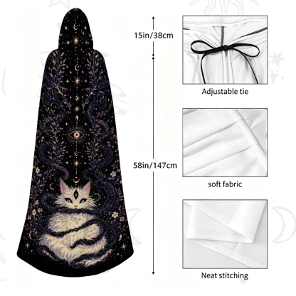 Purplehecate Moon Phase Oracle Cat Hooded Cloak