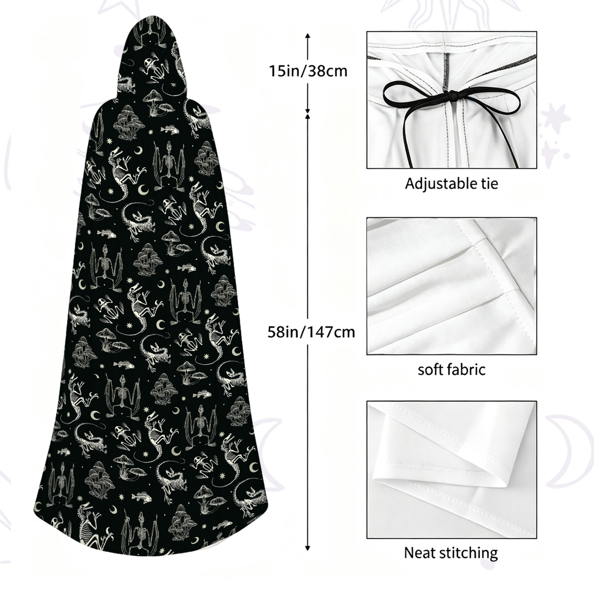 Purplehecate Prehistoric Fantasy Hooded Cloak