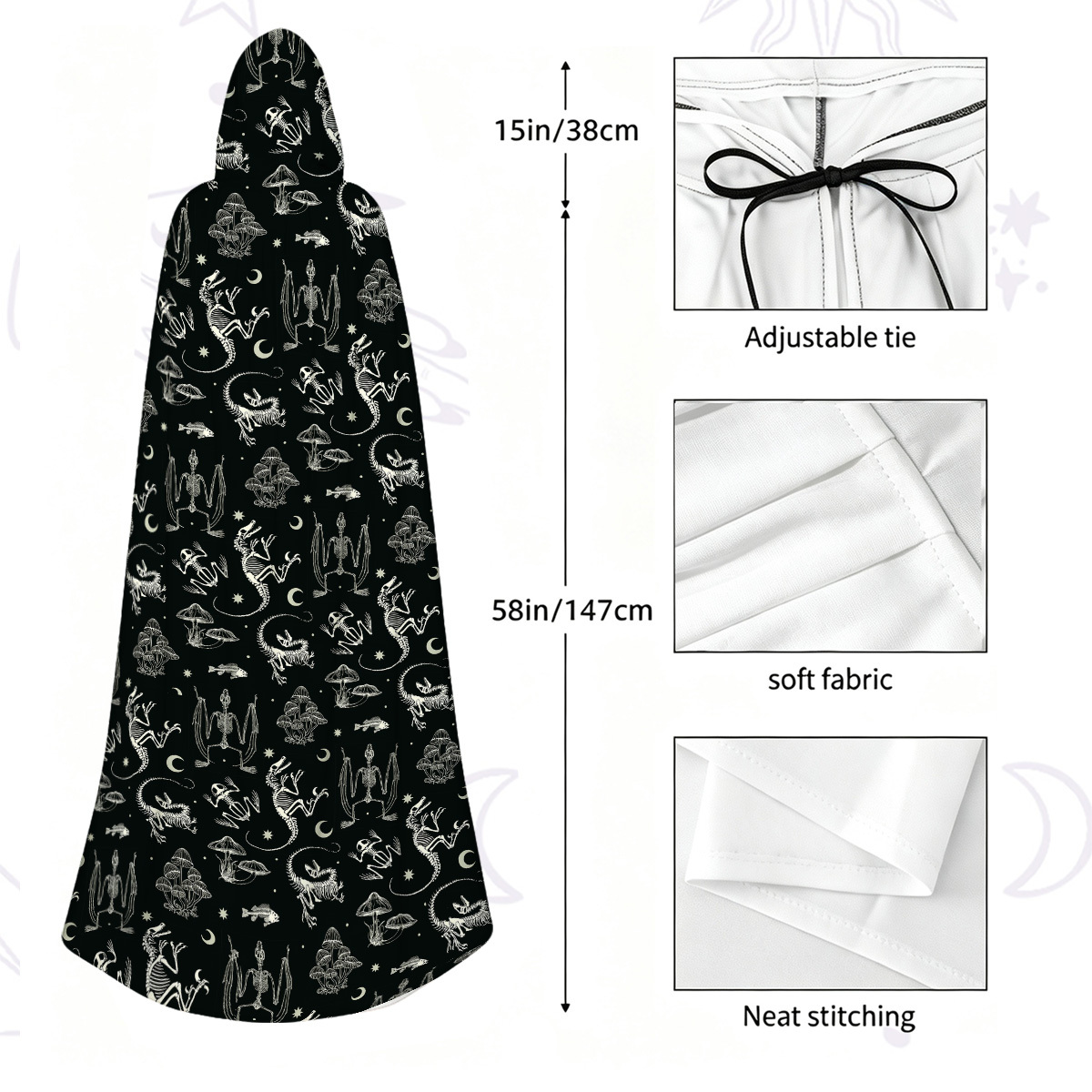 Purplehecate Prehistoric Fantasy Hooded Cloak