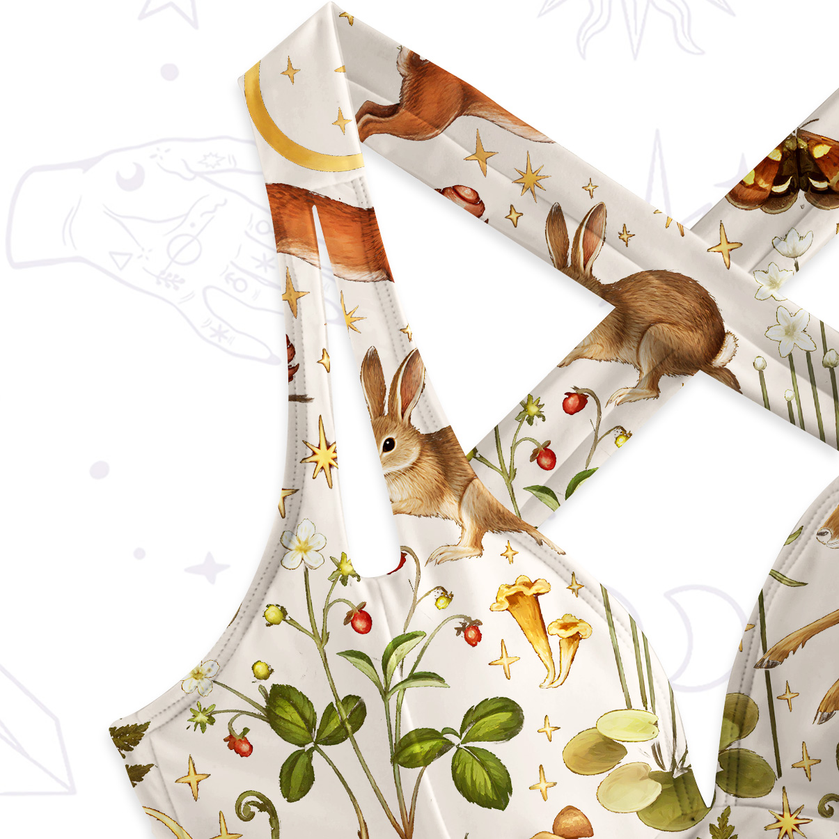 Purplehecate Enchanted Forest Animals One-Piece Swimsuit