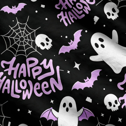 Purplehecate Cute Ghost Happy Halloween Ugly Cardigan Sweaters