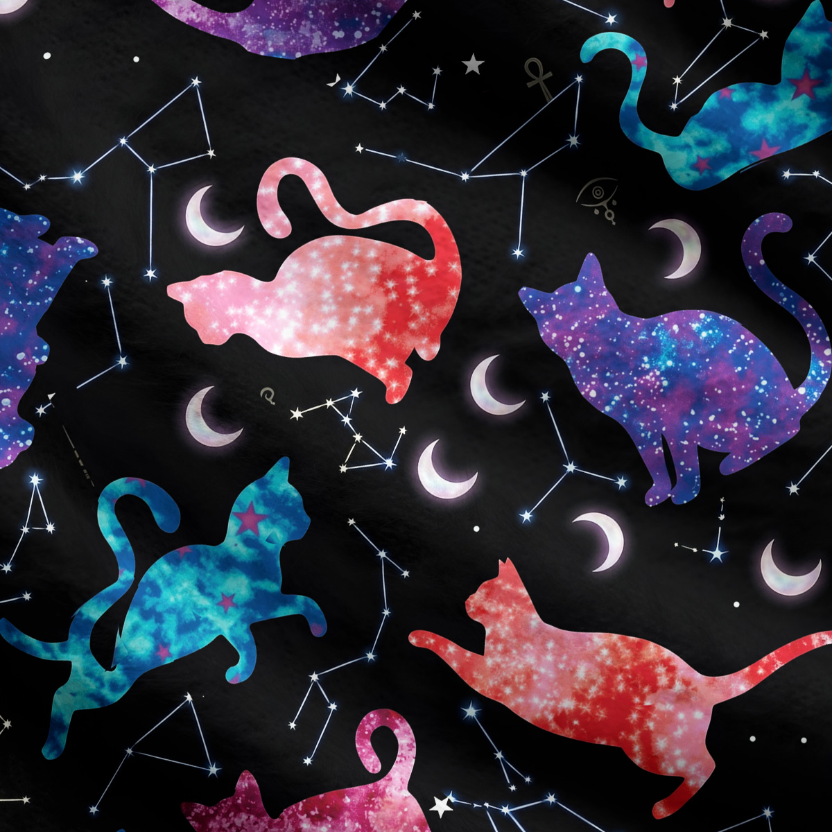 Purplehecate Zodiac Cats Ugly Cardigan Sweaters