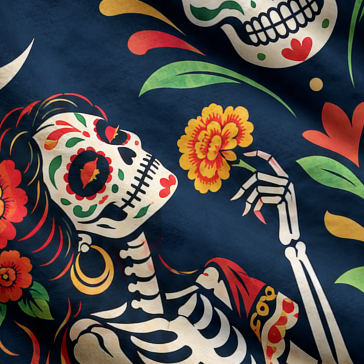 Purplehecate Day of the Dead Skeleton Dance Ugly Cardigan Sweaters