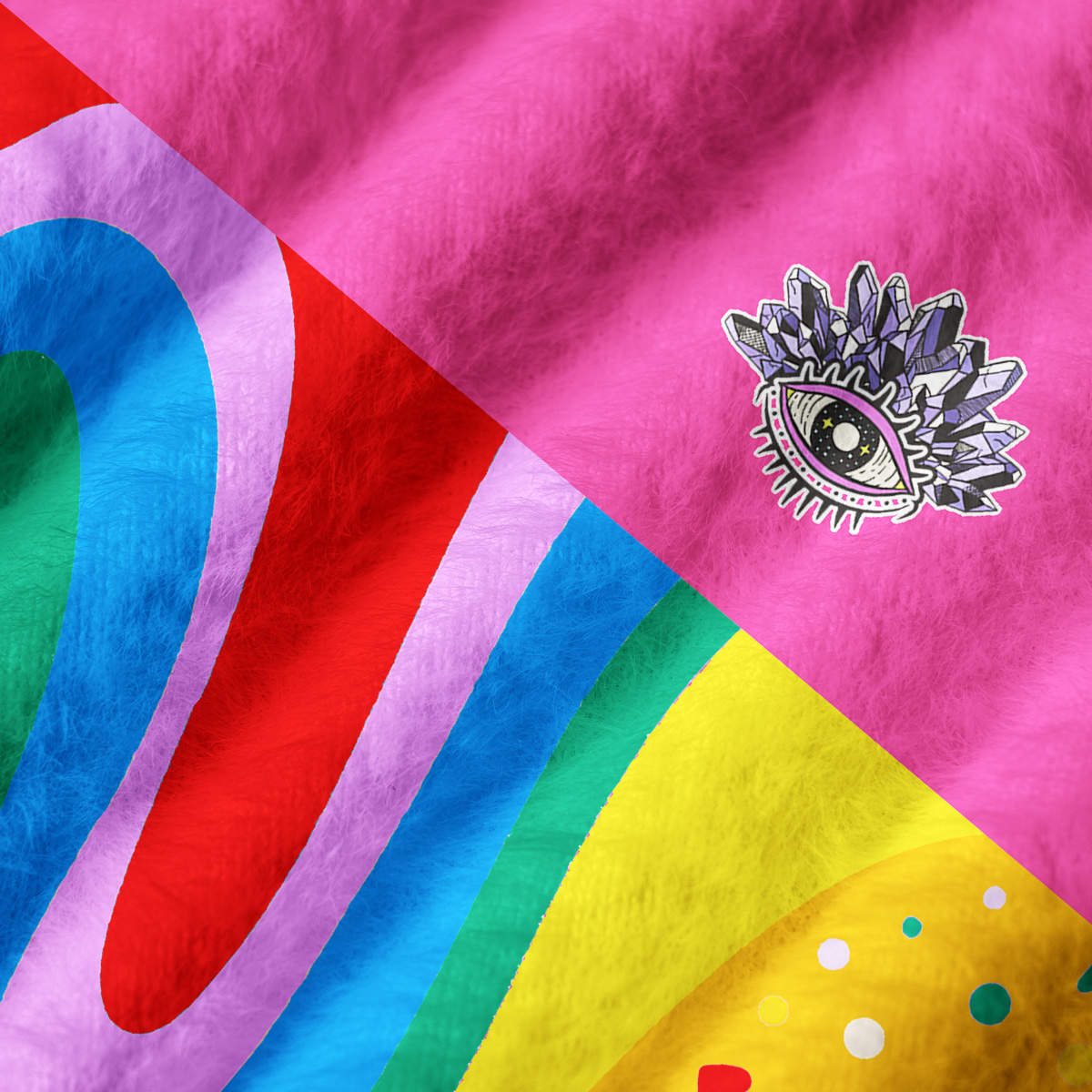 Purplehecate Dreamy Rainbow Waves Ugly Sweater Vest