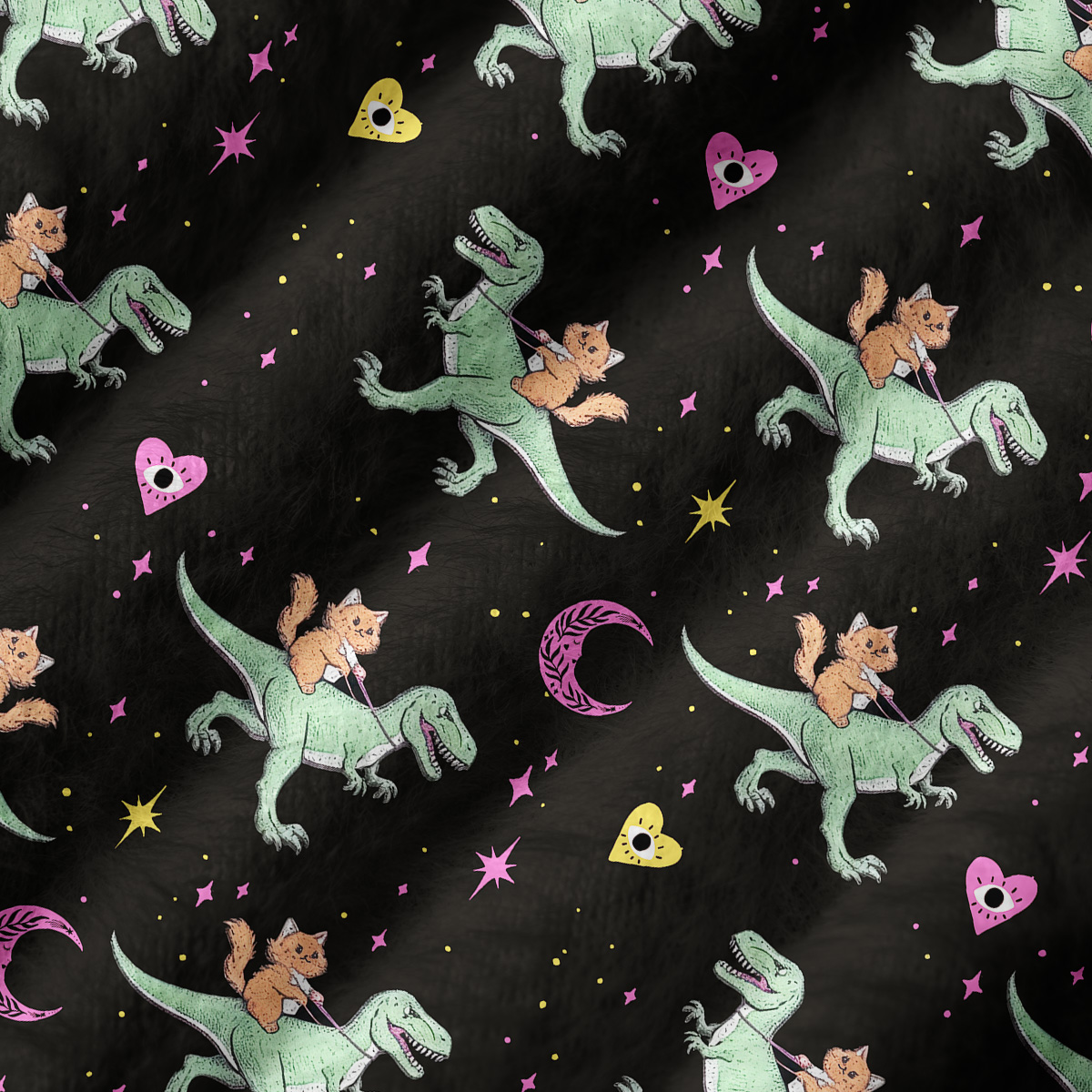 Purplehecate Witch Cat Rides the Dino Ugly Sweater Vest
