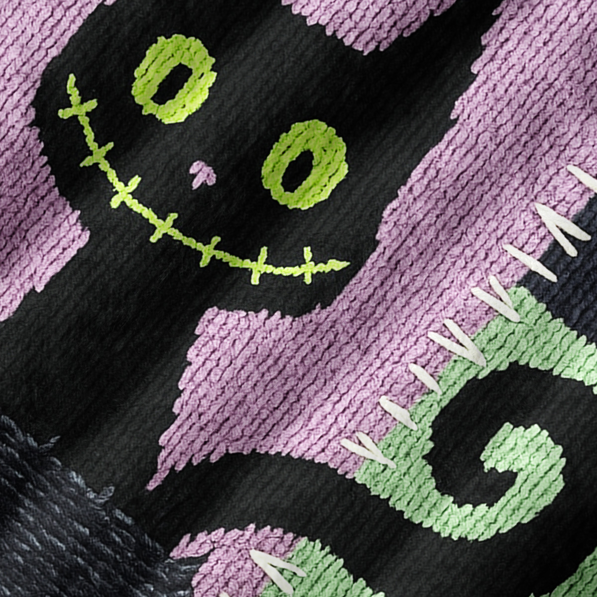 Purplehecate Monster Black Cat Ugly Sweater Vest