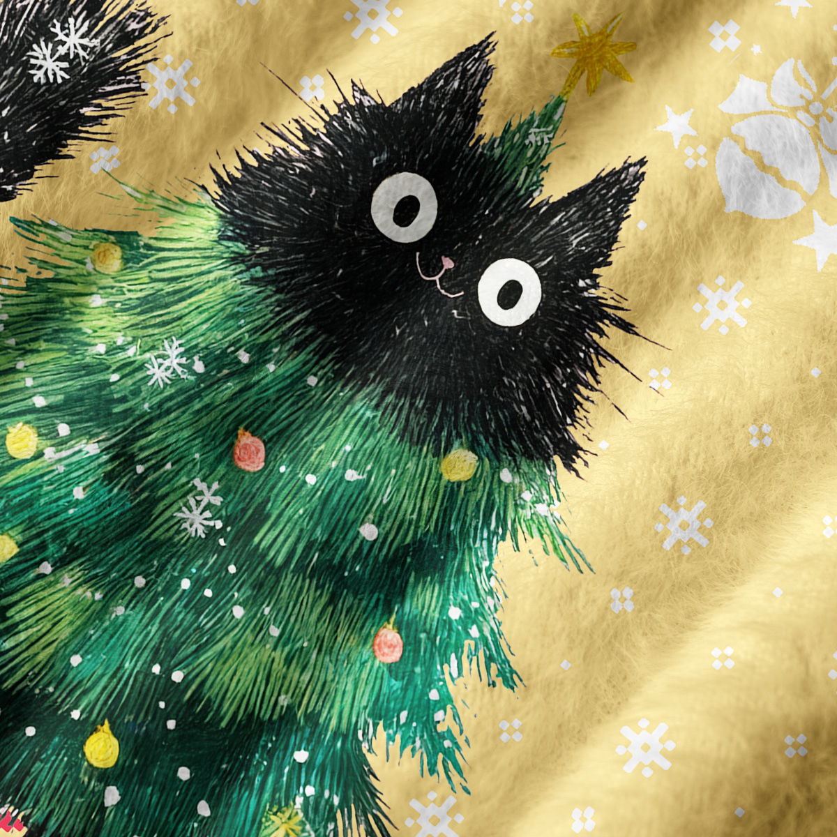 Purplehecate Funny Black Cat in Tree Ugly Sweater Vest