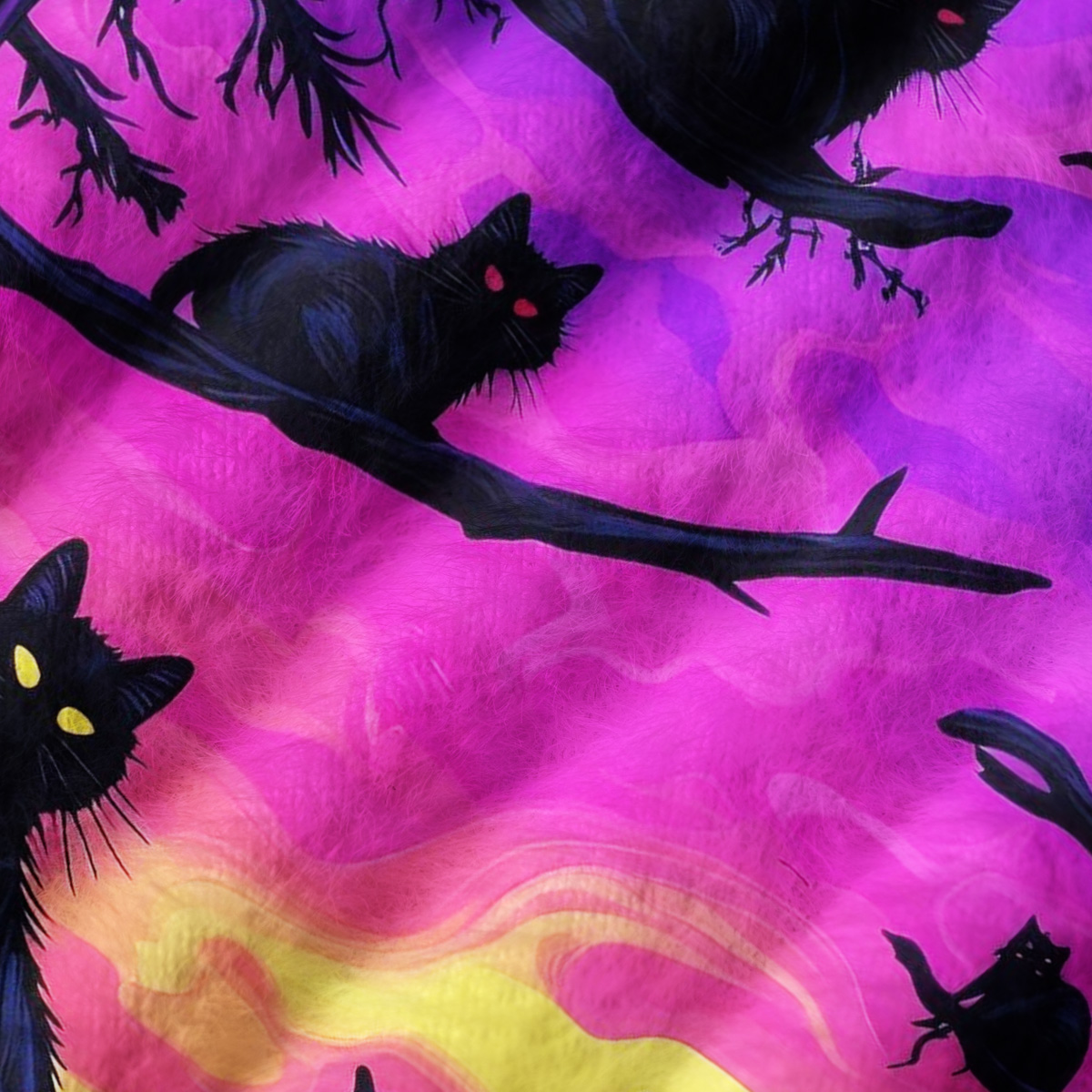 Purplehecate Twilight Forest Guardian Cat Ugly Sweater Vest