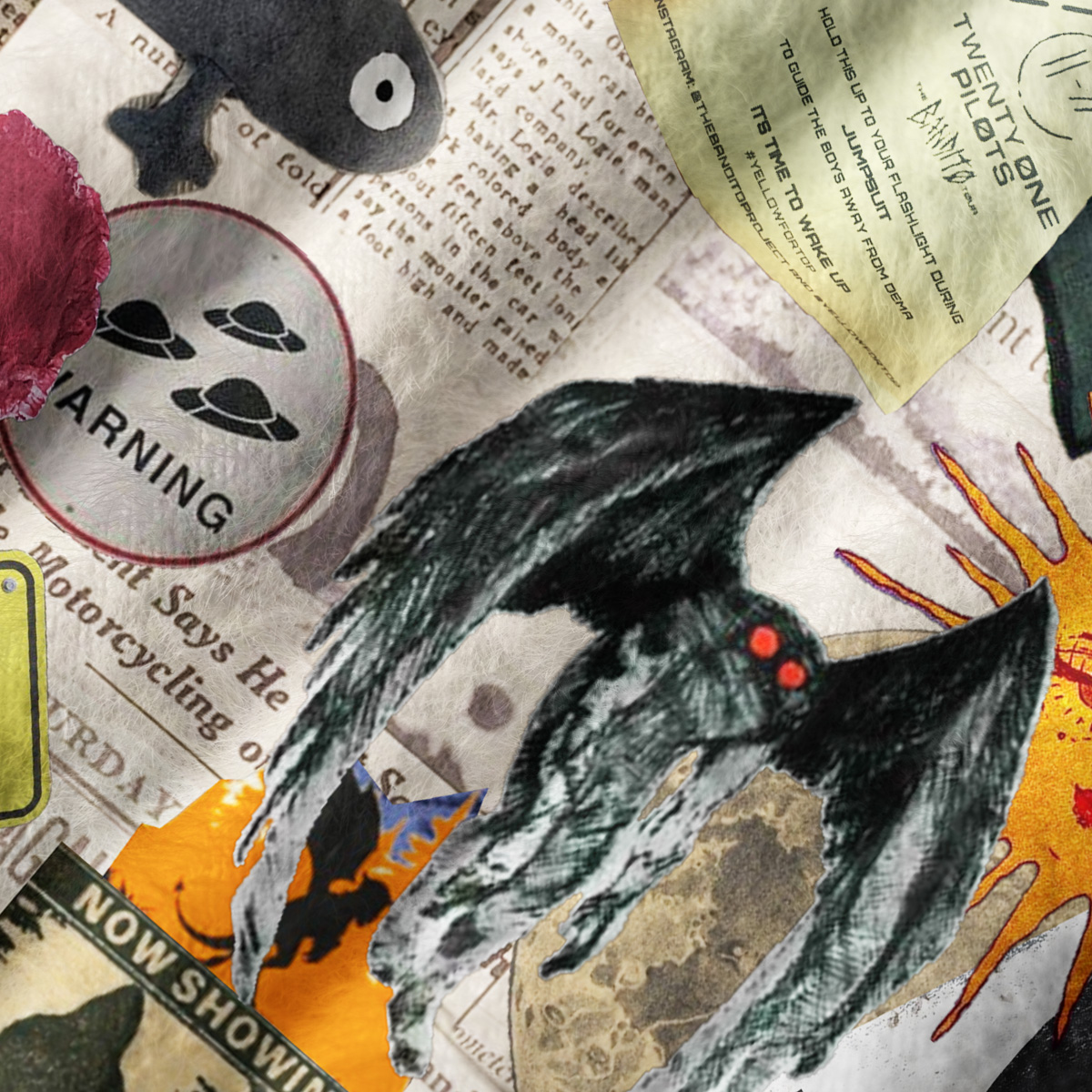 Purplehecate Cryptid Warning Collage Ugly Sweater Vest