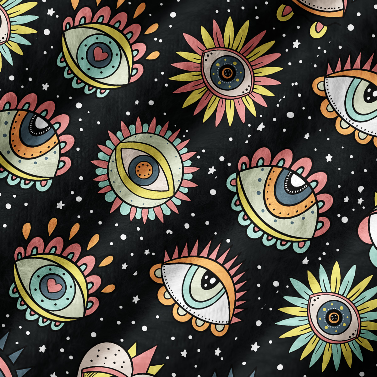 Purplehecate Mystical Evil Eye Pattern Ugly Sweater Vest