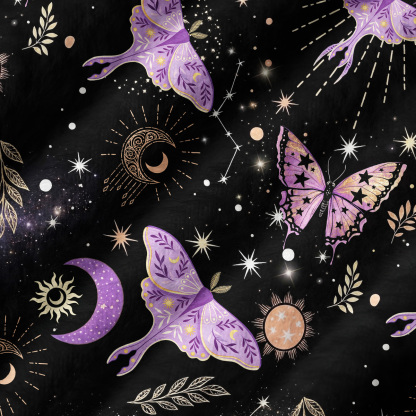 Purplehecate Starry Night Lunar Moth Ugly Sweater Vest