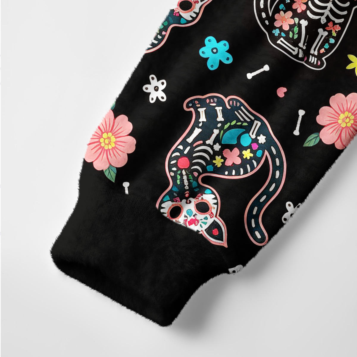Purplehecate Dia de los Muertos Skeleton Cat Cat Ugly Cardigan Sweaters