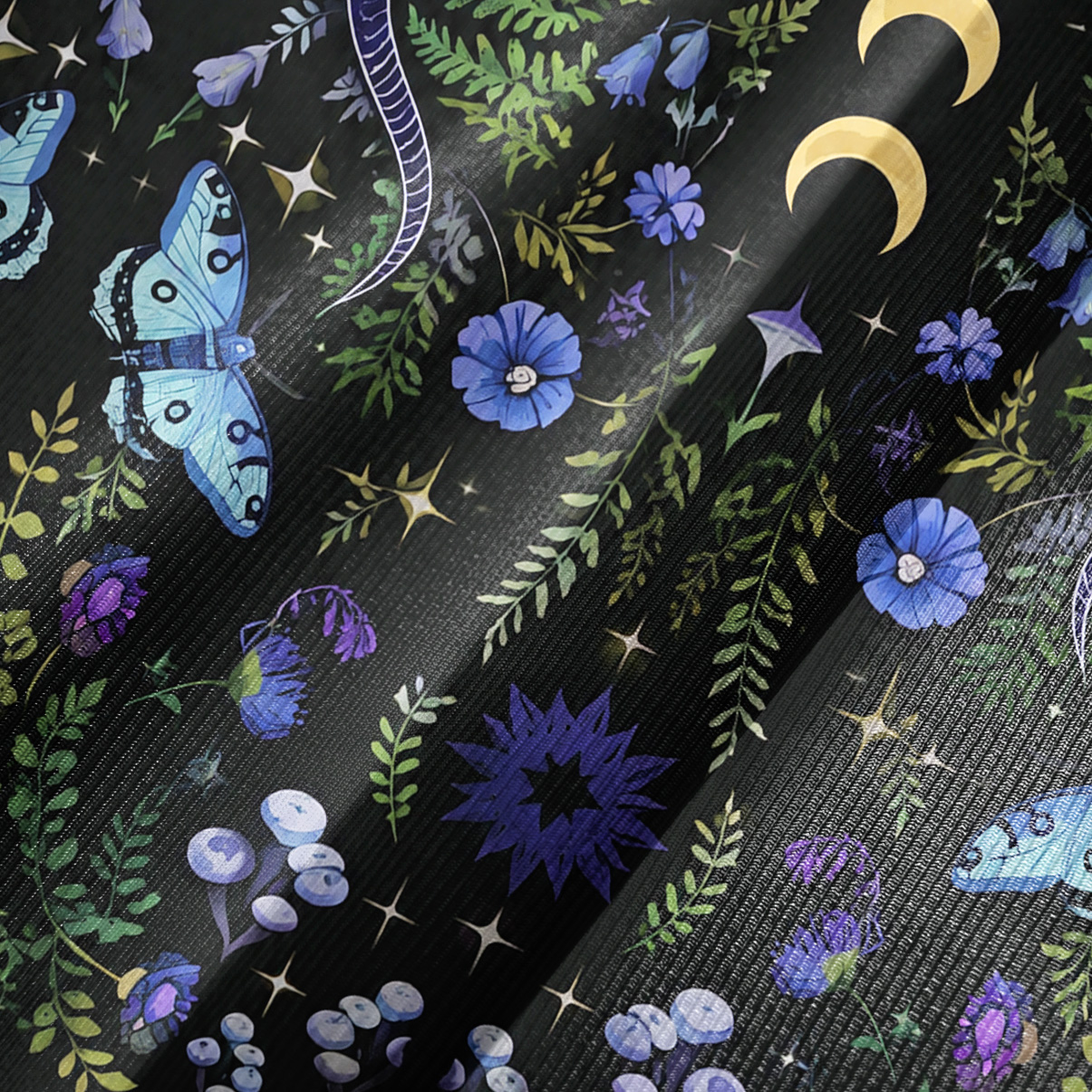 Purplehecate Moon Moth Witchery Bell Sleeve Dress