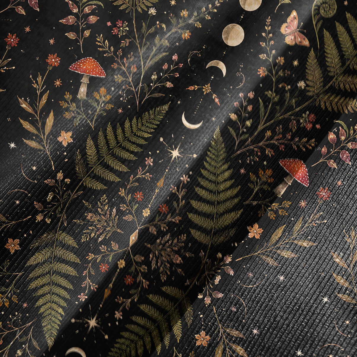 Purplehecate Moon Moth in the Enchanted Forest Bell Sleeve Dress