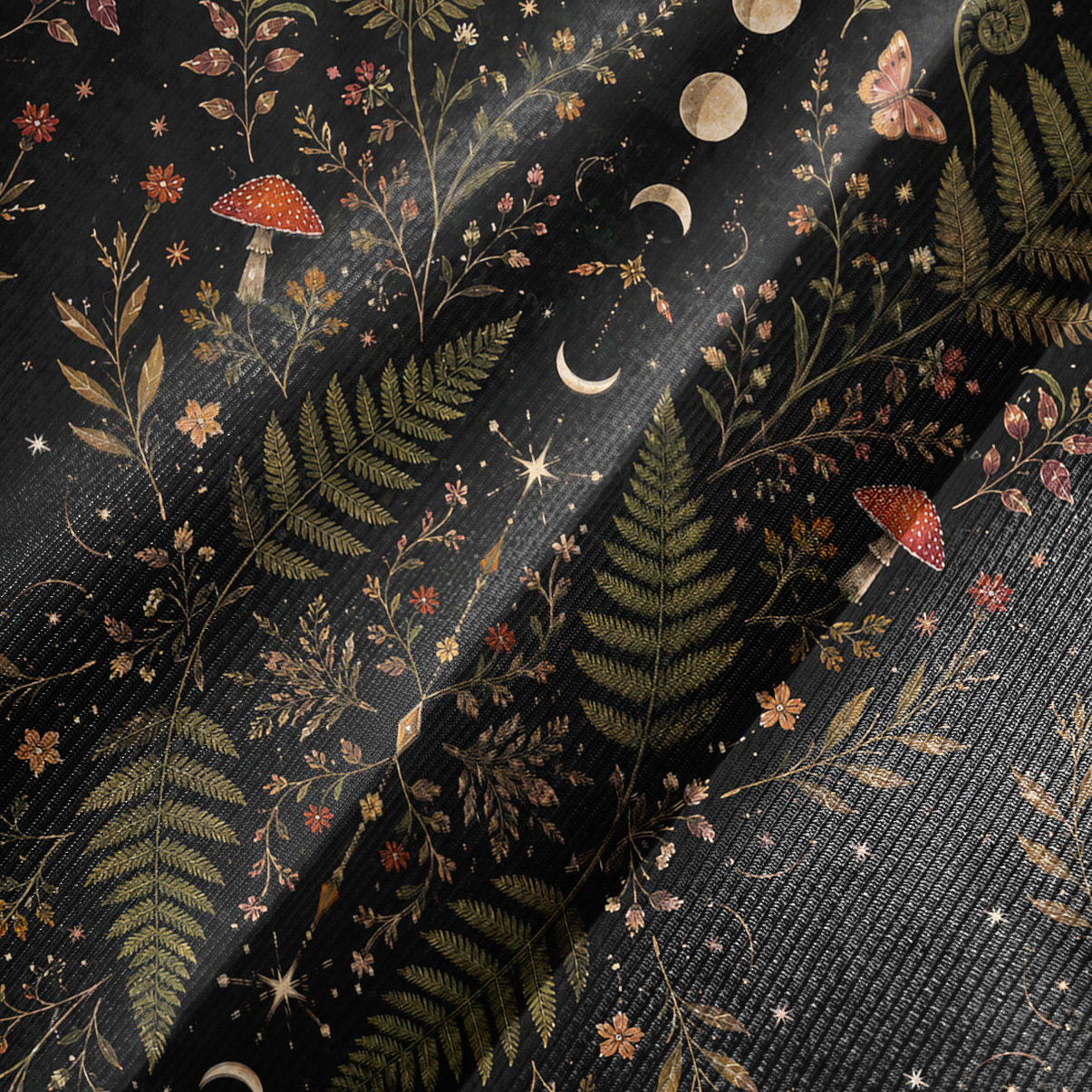 Purplehecate Moon Moth in the Enchanted Forest Bell Sleeve Dress