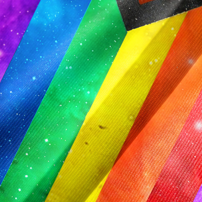 Purplehecate Progress Pride Sunburst Bell Sleeve Dress