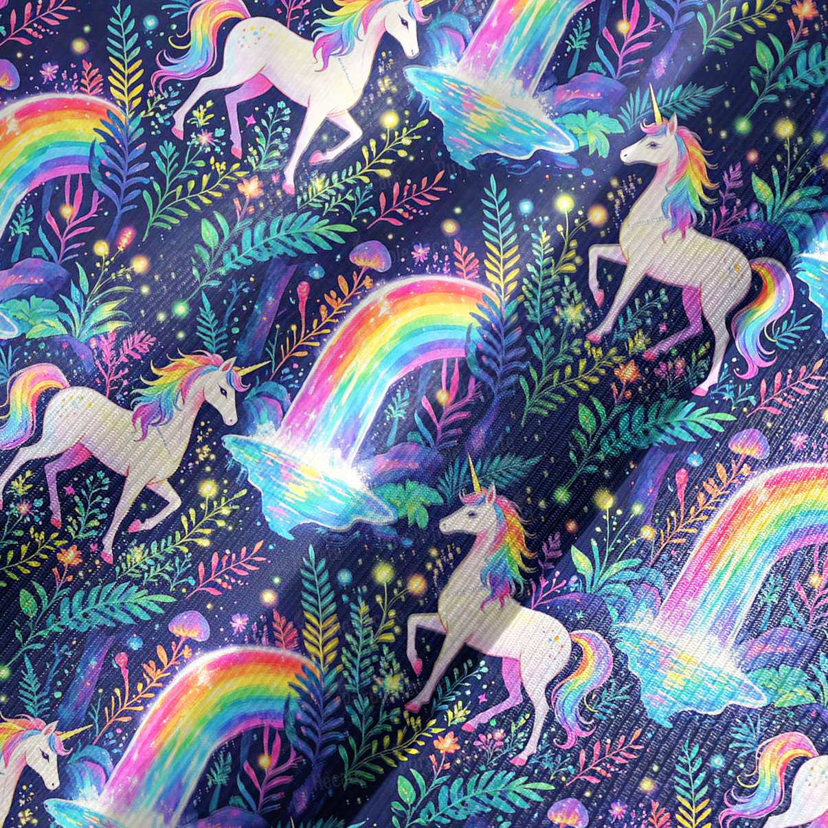 Purplehecate Rainbow Forest Unicorn Magic Bell Sleeve Dress