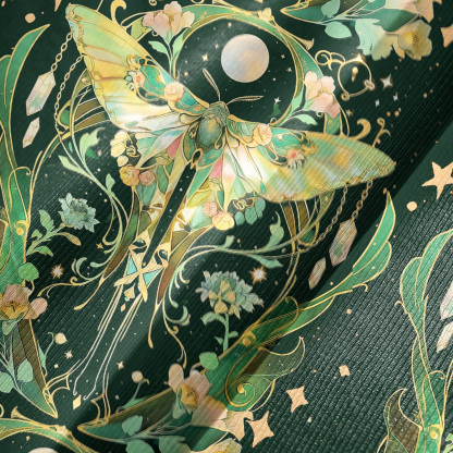 Purplehecate Moon Moth Rave Bell Sleeve Dress