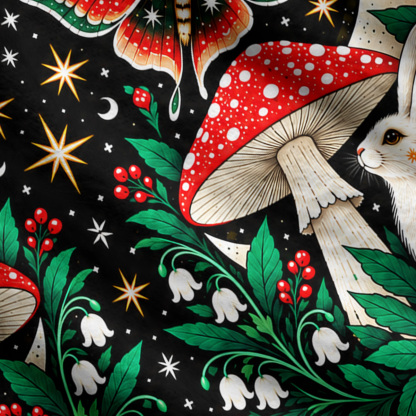 Purplehecate Woodland Moon Rabbits Ugly Cardigan Sweaters