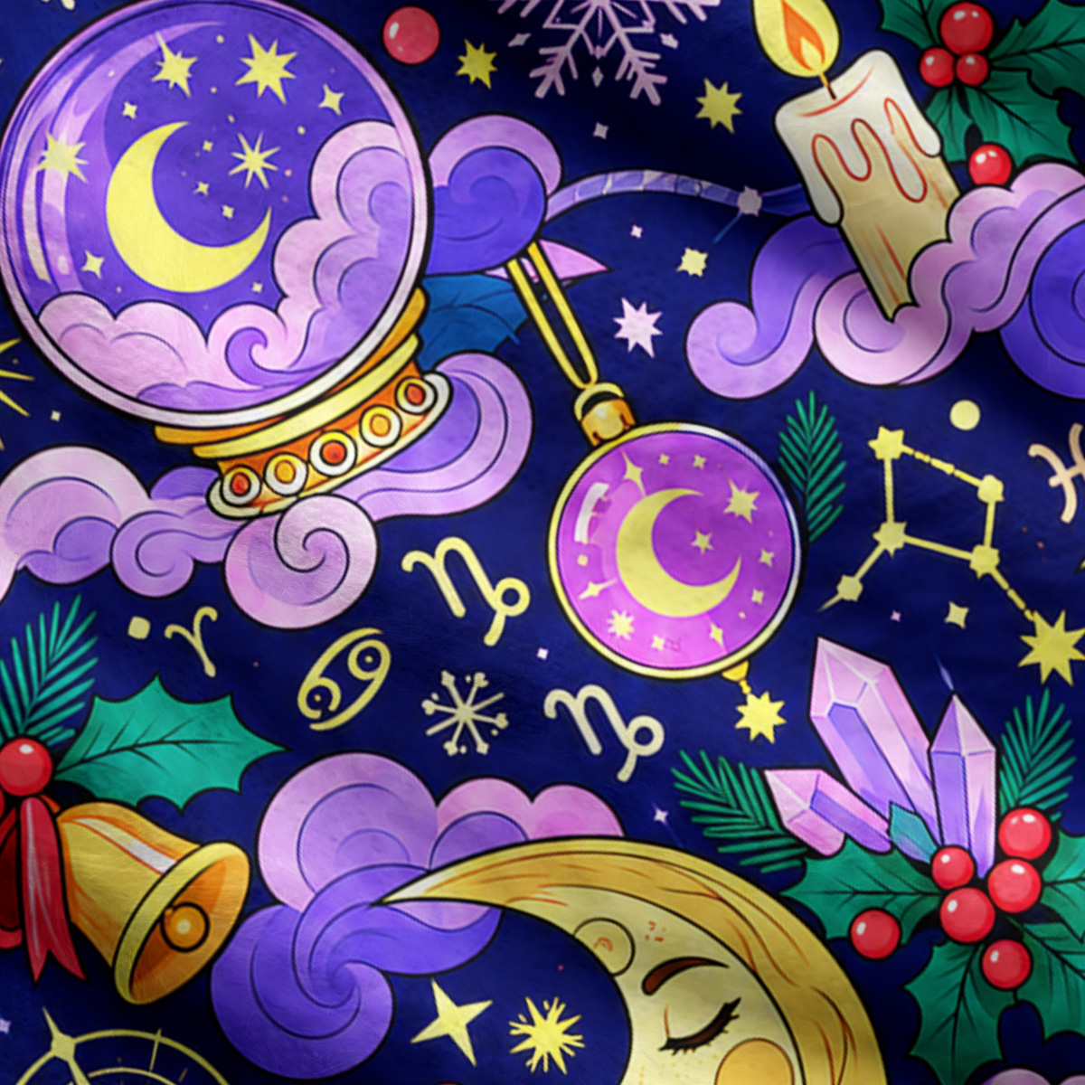 Purplehecate Cosmic Sun & Moon Dream Ugly Cardigan Sweaters