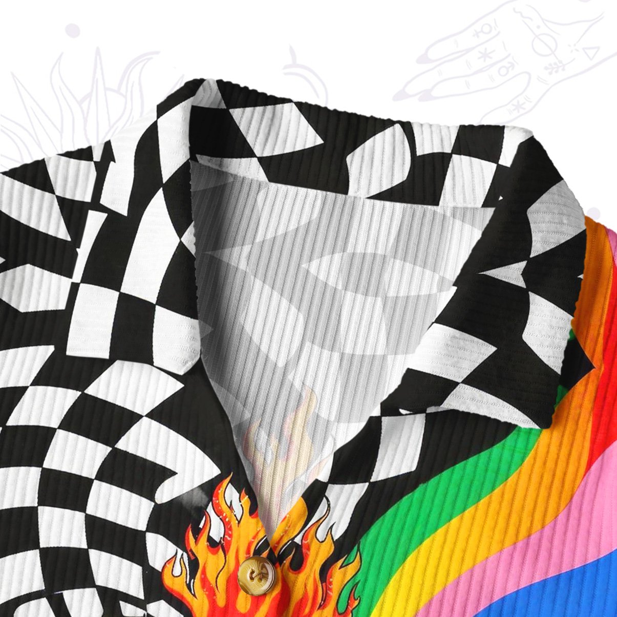 Purplehecate Trippy Rainbow Heart Eye Ribbed Knit Dress