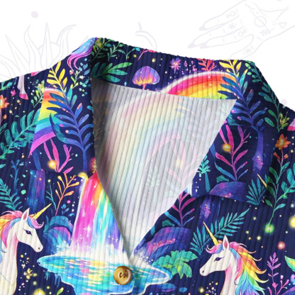 Purplehecate Rainbow Forest Unicorn Magic Ribbed Knit Dress
