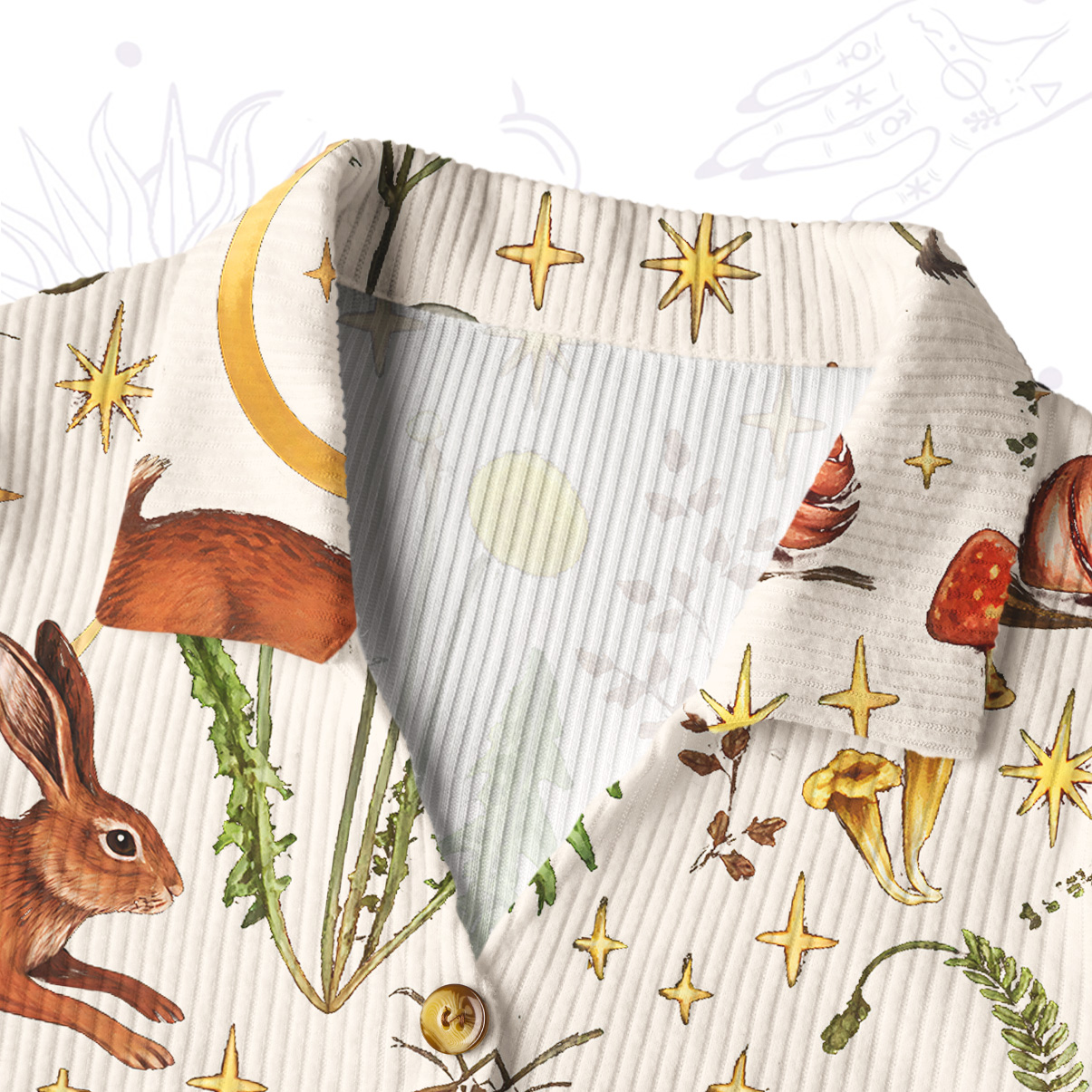 Purplehecate Enchanted Forest Animals Ribbed Knit Dress