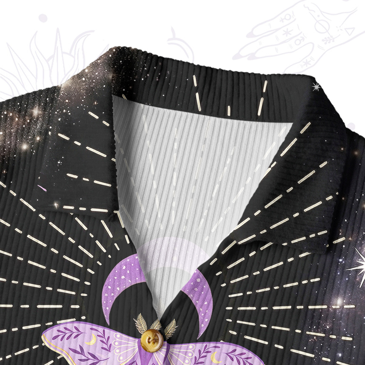 Purplehecate Starry Night Lunar Moth Ribbed Knit Dress