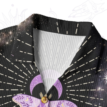 Purplehecate Starry Night Lunar Moth Ribbed Knit Dress